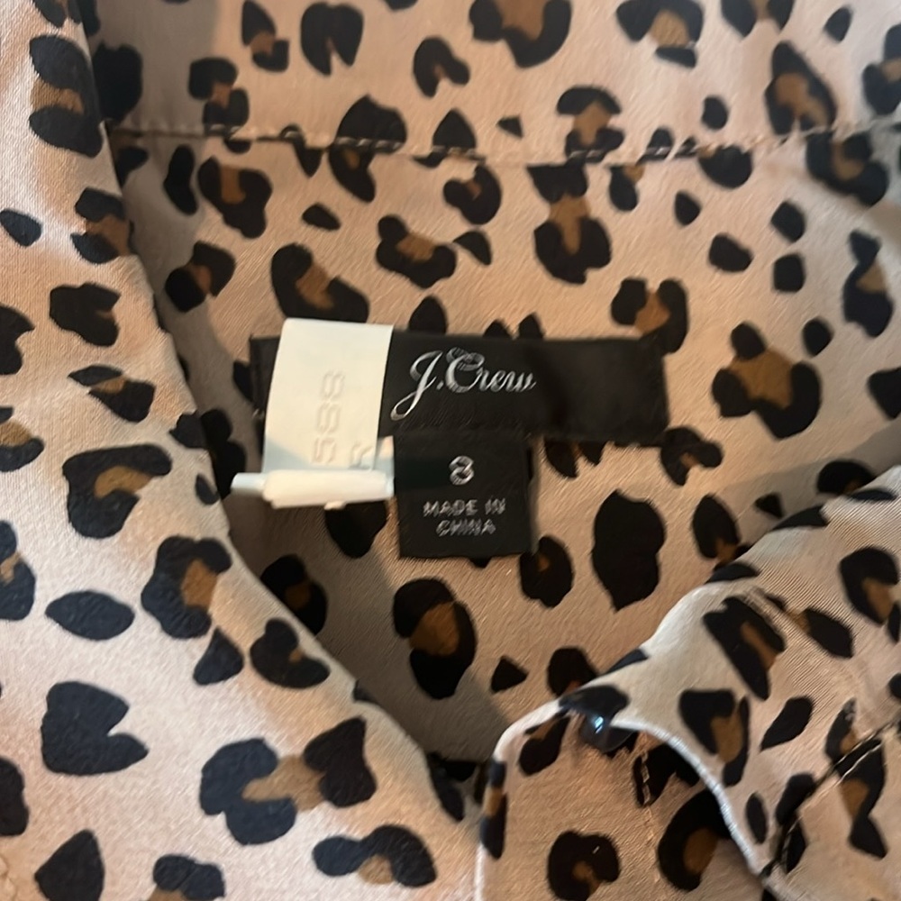 J Crew leopard top 100% silk - Picture 2 of 6